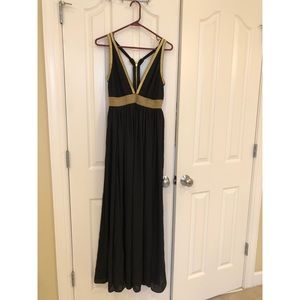 Black and Gold Maxi Dress Size M